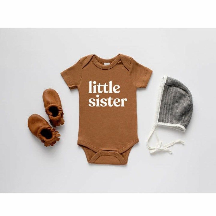 Clothing * | Gladfolk Little Sister Organic Caramel Onesie Bodysuits