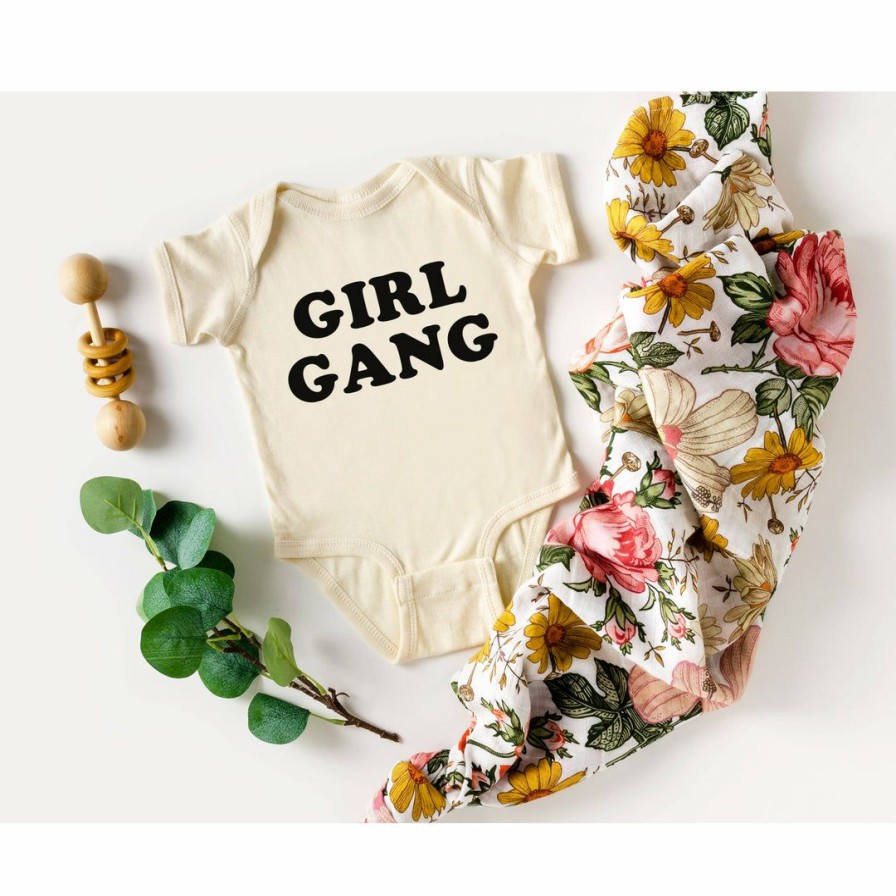 Clothing * | Love You A Latte Shop Bodysuits Girl Gang Natural Onesie