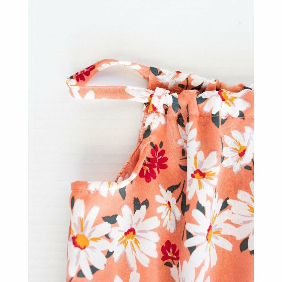 Clothing * | Bailey'S Blossoms Coral + White Floral Tie Dress Dresses