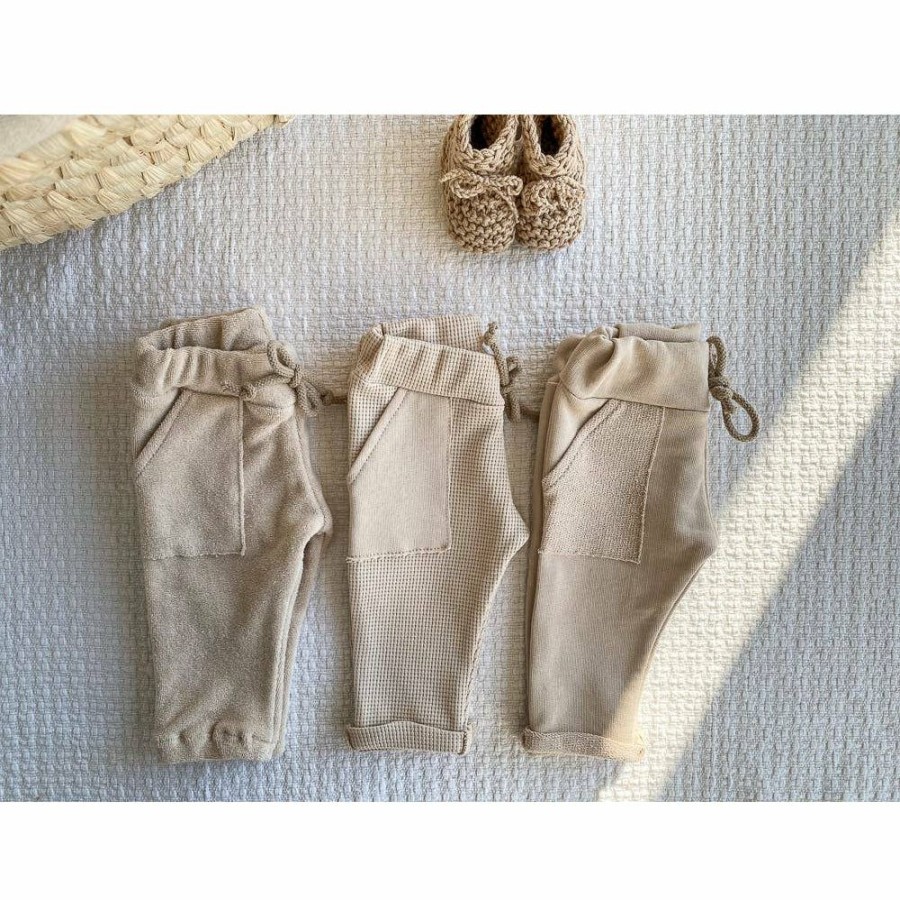 Clothing * | Evelina Apparel Bottoms Beige Toweling Sweatpants