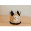 Party Time * | Cutest Little Party # 3 Gold Glitter + Navy Pom Trim + White Glitter Crown