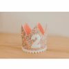 Party Time * | Cutest Little Party # 2 Mosaic Glitter + White Pom Trim/Hot Pink + White Glitter Crown Party Time