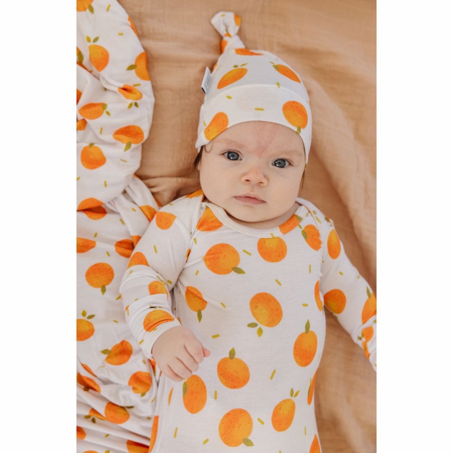 Clothing * | Oranges Bamboo Knotted Gown Arrows & Bow X Joss + J Preemie + Newborn