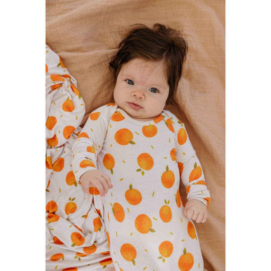 Clothing * | Oranges Bamboo Knotted Gown Arrows & Bow X Joss + J Preemie + Newborn