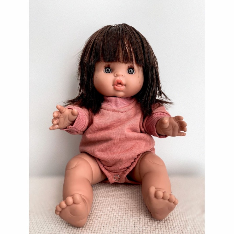 Dolls + Plushies * | Dolls + Plushies Watermelon Pink Long Sleeve Romper Minikane Clothing