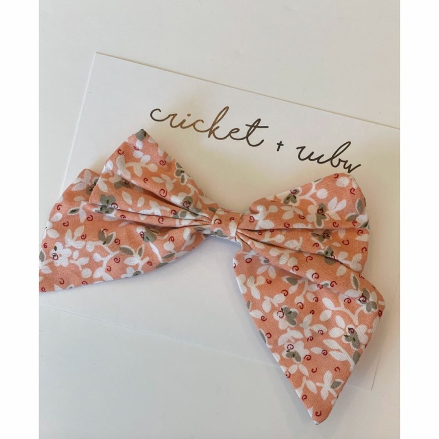 Headwear * | Cricket + Ruby Blush Floral Oversized Hair Bow Clip