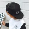 Headwear * | George Hats Headwear Black + White Smiley Trucker Hat