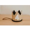 Party Time * | Cutest Little Party # 4 Gold Glitter + Black Pom Trim + White Glitter Crown