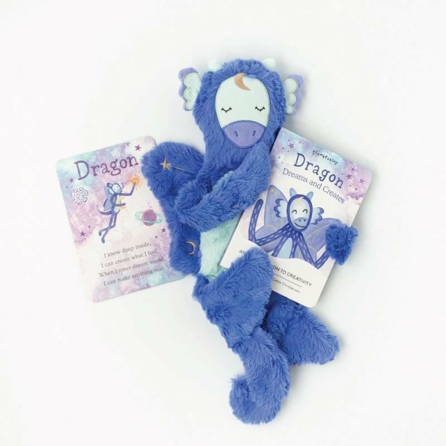 Dolls + Plushies * | Slumberkins Dragon Celestial Blue Snuggler Creativity Collection