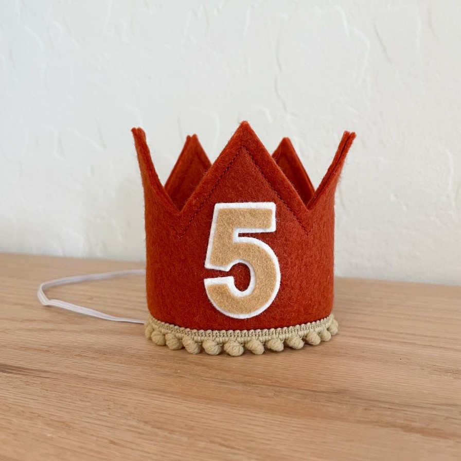 Party Time * | Cutest Little Party # 5 Copper Felt + Toast Pom Trim + Toast/White Crown