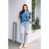 Women * | J+J Jeans + Pants Plus Size Ripped Mom Jeans