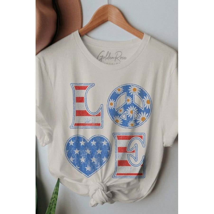 Women * | J+J America Love Cream Oversized Tee