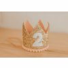 Party Time * | Cutest Little Party Party Time # 2 Gold Glitter + Blush Pom Trim + White Glitter Crown