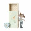 Dolls + Plushies * | Maileg Blue Tooth Fairy Mouse Box + Toy Dolls + Plushies