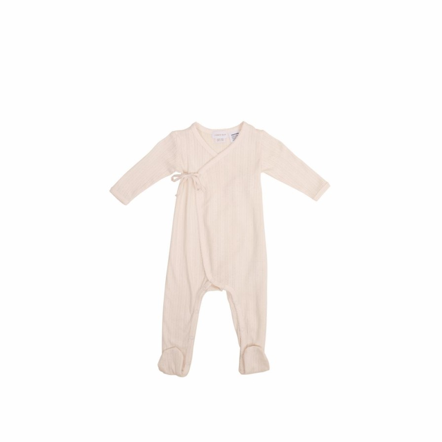 Clothing * | Jamie Kay Overalls + Rompers Rose Quartz Organic Cotton Pointelle Wrap Romper