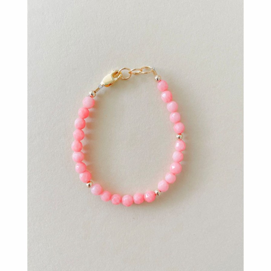 Women * | Little Lunds Co Pink Coral Bubble Bracelet Jewelry