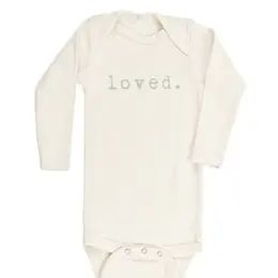 Clothing * | Tenth + Pine Loved Sage + Natural Organic Long Sleeve Onesie