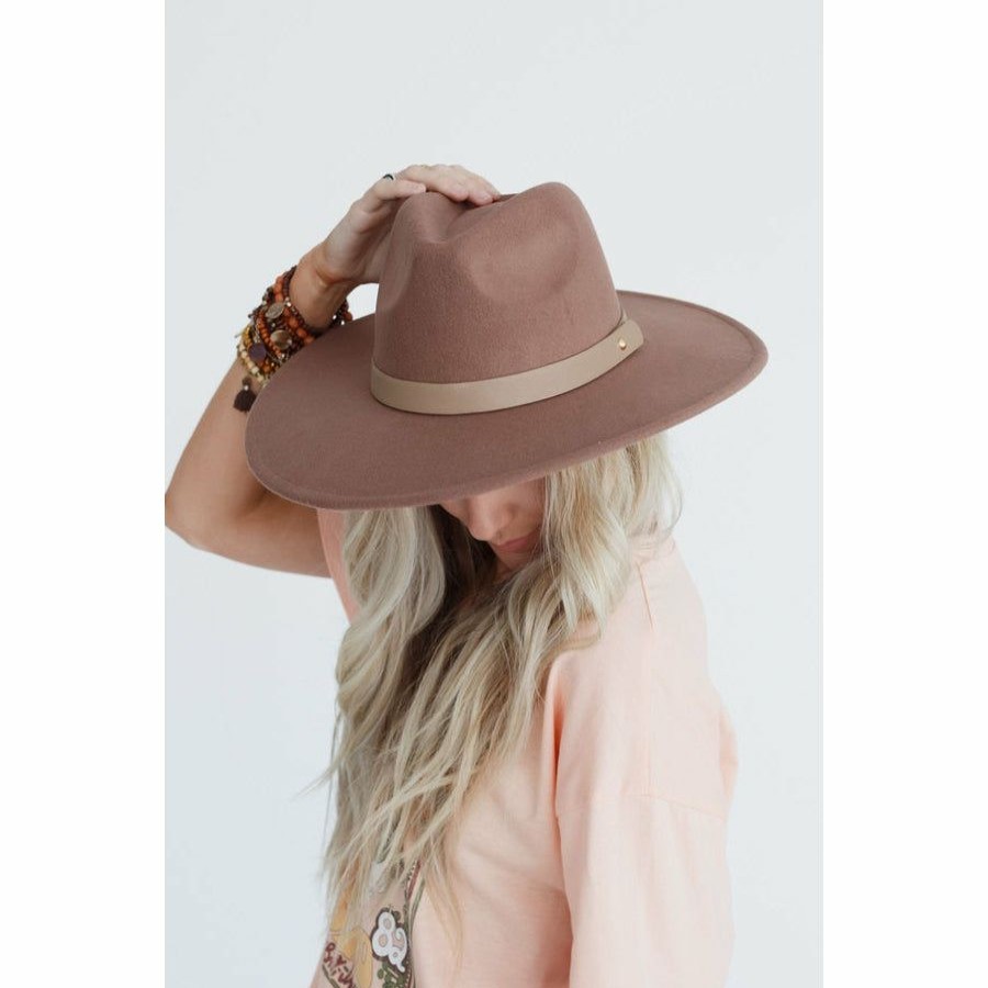 Women * | J+J Hats + Beanies Khaki Venice Wide Brim Hat