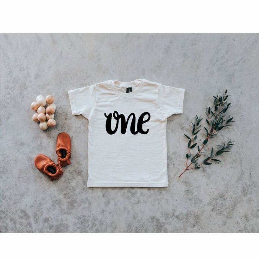 Clothing * | Gladfolk One Birthday Organic Ivory Tee Tops