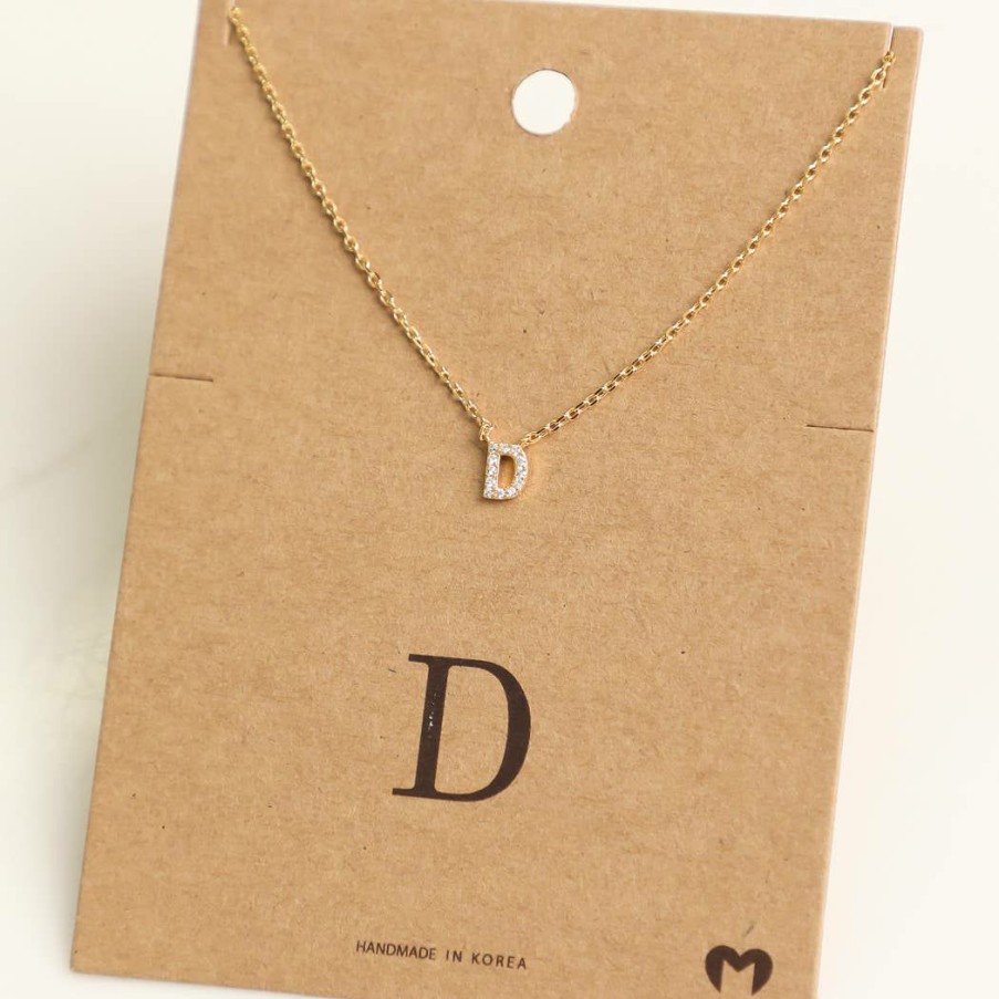 Women * | Fame Accessories Necklaces Mini Initial D Necklace