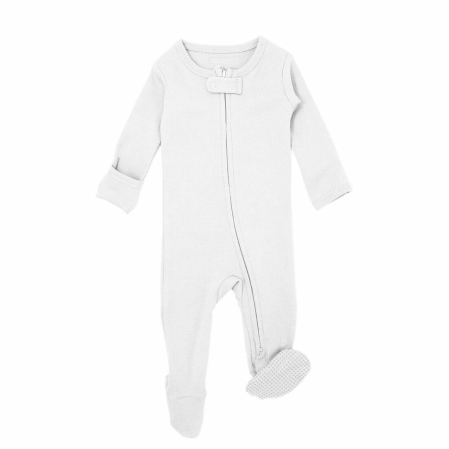 Clothing * | Loved Baby Sleepers White Organic Cotton Zip Sleeper