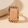 Women * | J+J Rose Quartz Rectangular Metal Ring Rings