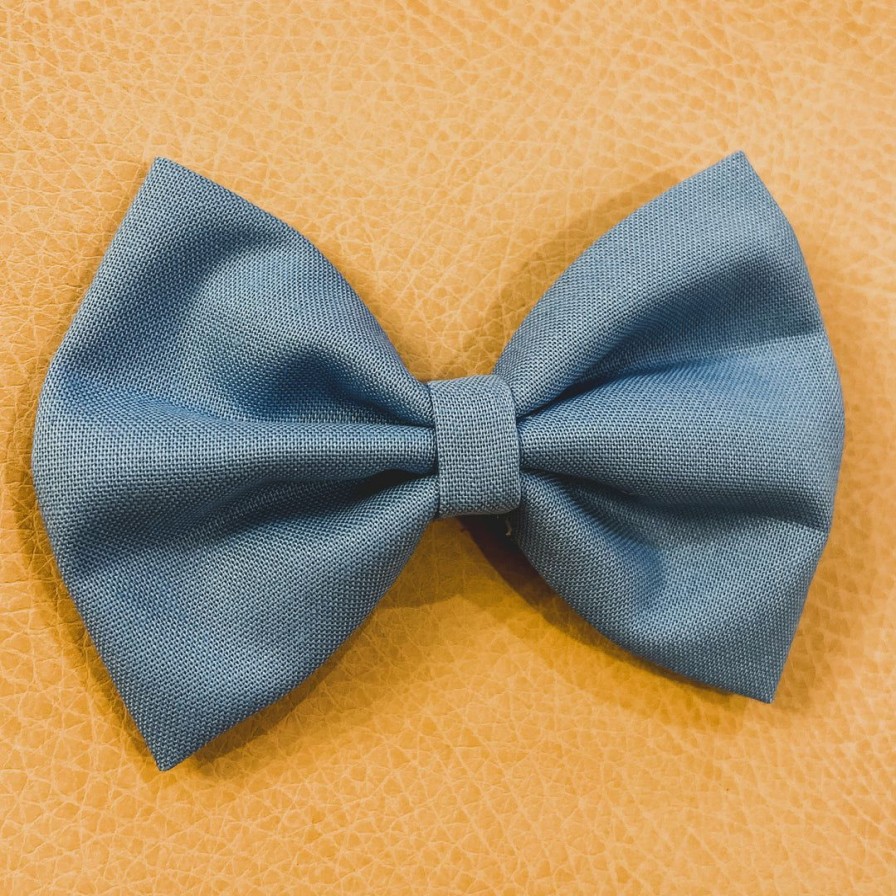 Headwear * | Bows For Show Denim Blue Hair Bow Clip Headwear