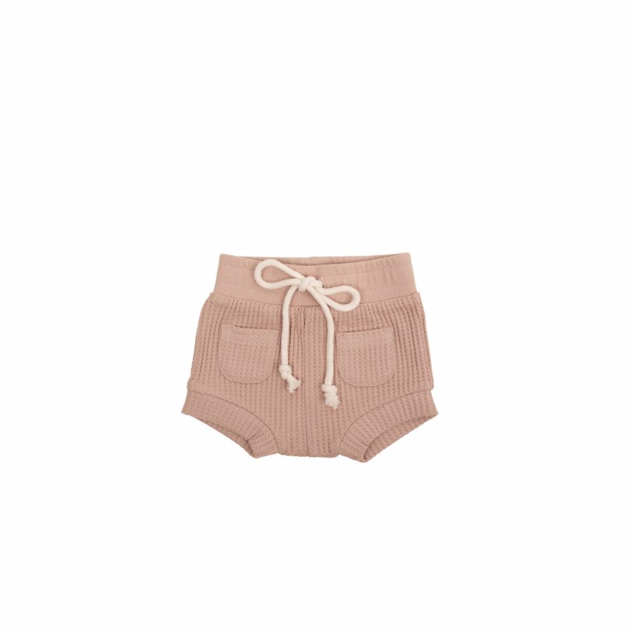 Clothing * | Jamie Kay Dusky Rose Organic Cotton Waffle Set Short Bloomers