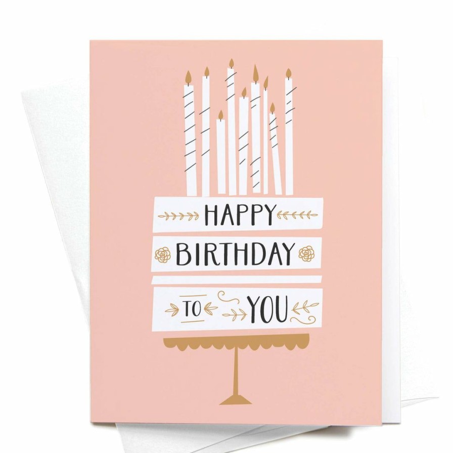 Party Time * | Onderkast Happy Birthday To You Cake + Candles Greeting Card