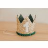 Party Time * | Cutest Little Party Crowns # 1 Gold Glitter + Emerald Green Pom Trim + White Glitter Crown