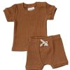 Clothing * | Mebie Baby Honey Organic Cotton Waffle Short Set