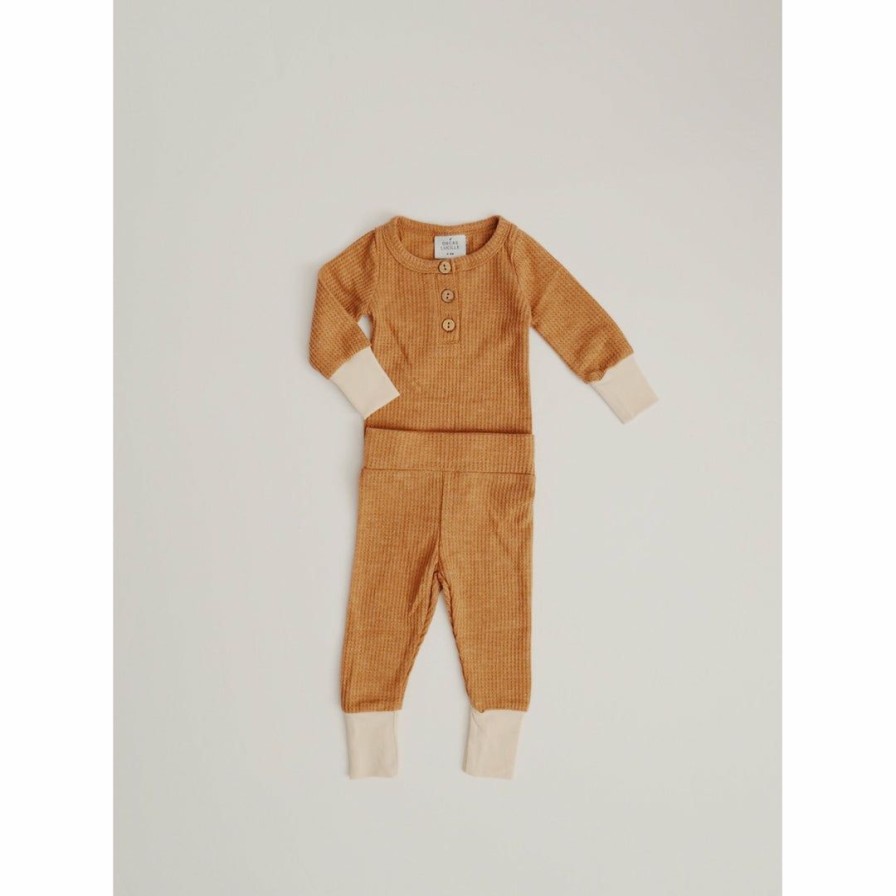 Clothing * | Orcas Lucille Caramel + Cream Waffle Set Two-Piece Sets