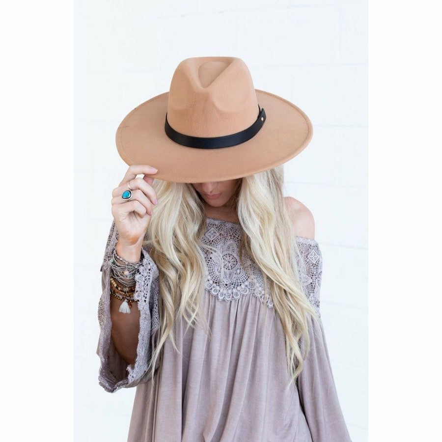 Women * | J+J Brown Venice Wide Brim Hat