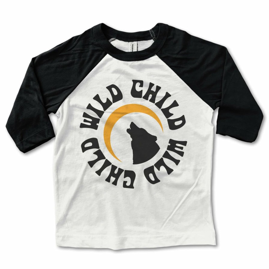 Clothing * | Rivet Apparel Graphic Tees Wild Child Baseball Tee