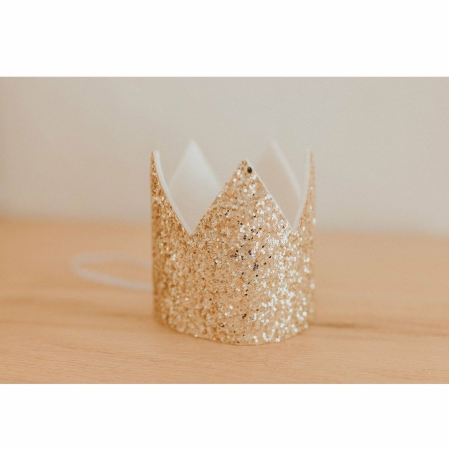 Party Time * | Cutest Little Party Solid Gold Glitter Crown