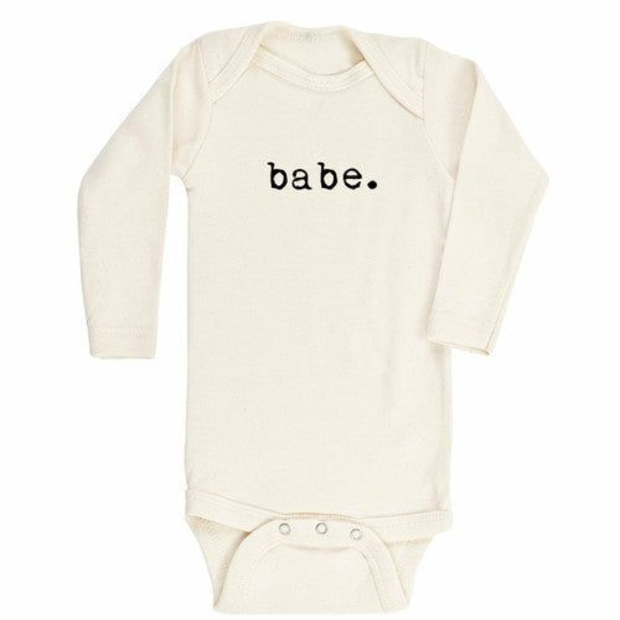 Clothing * | Tenth + Pine Babe Black + Natural Organic Long Sleeve Onesie Bodysuits