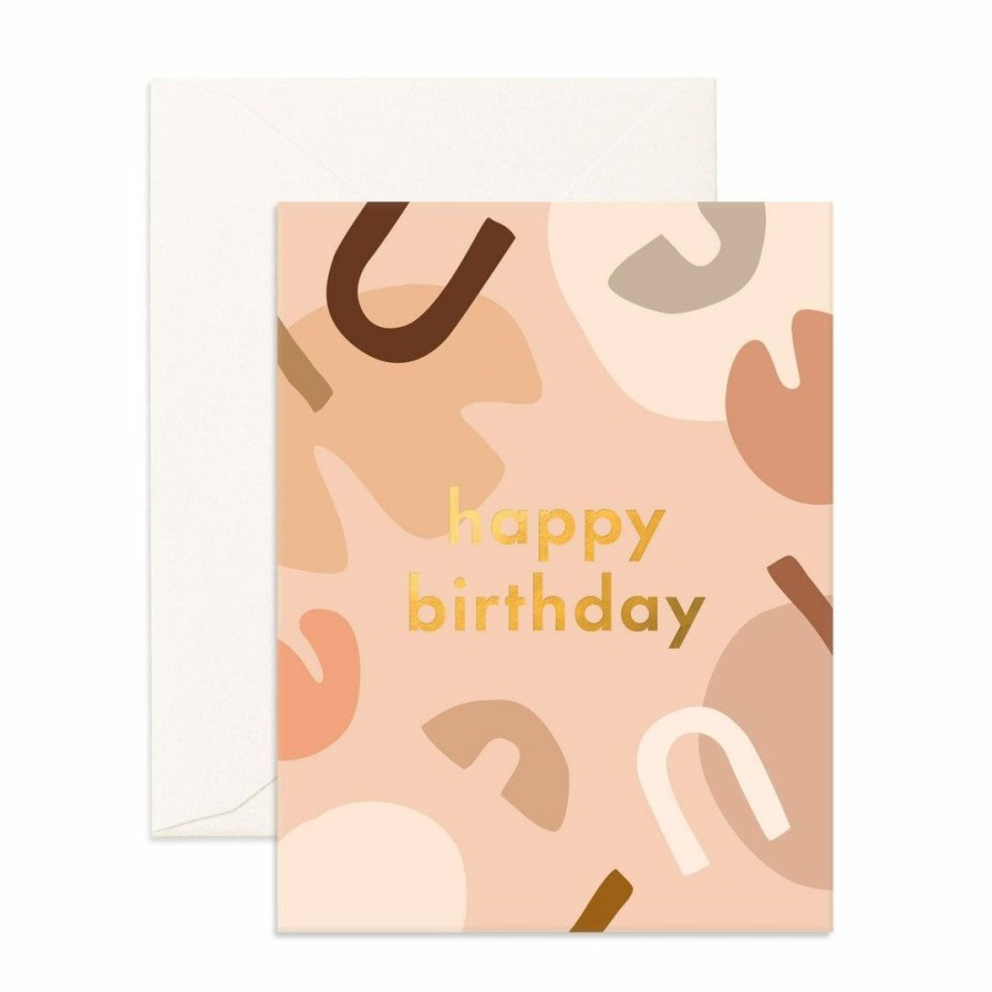 Party Time * | Fox + Fallow Birthday Mocha Greeting Card Party Time