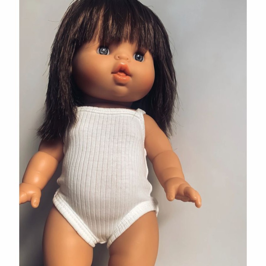 Dolls + Plushies * | Ivory Ribbed Minikane Romper