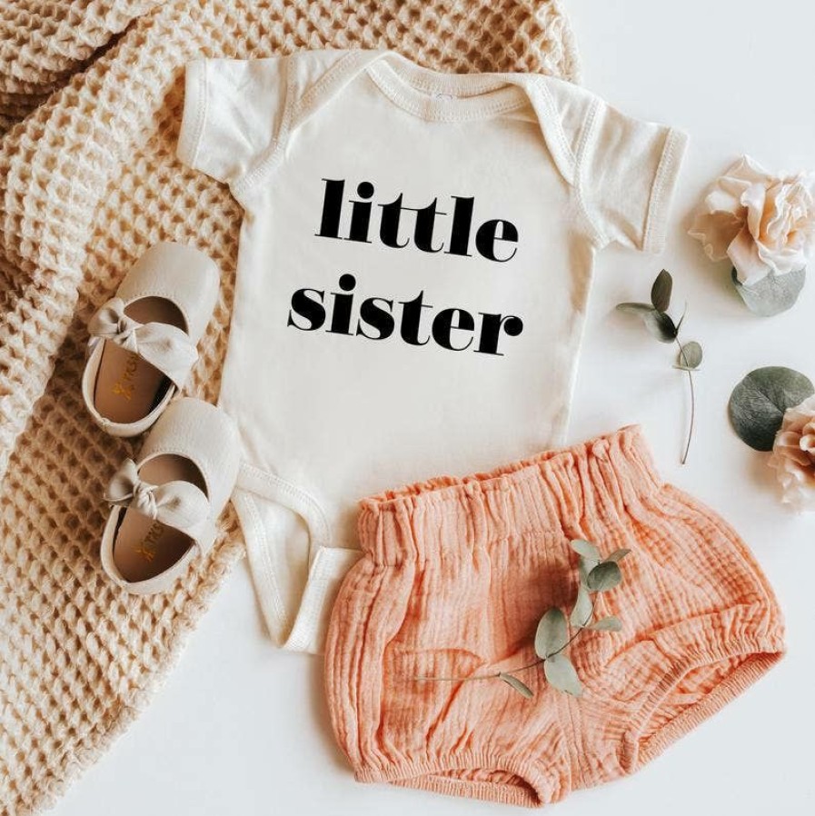 Clothing * | Love You A Latte Shop Little Sister Natural Onesie Bodysuits