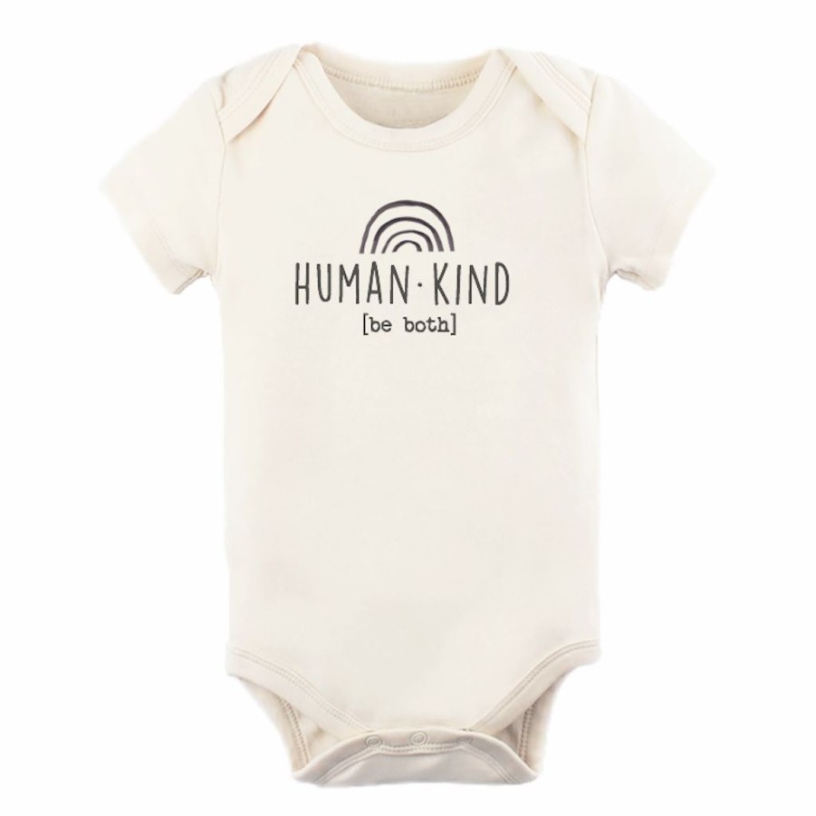 Clothing * | Tenth + Pine Human Kind Be Both Black + Natural Organic Onesie Bodysuits