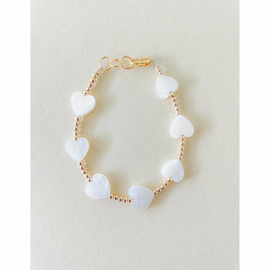 Women * | Little Lunds Co Jewelry Love Heart + Gold Bracelet