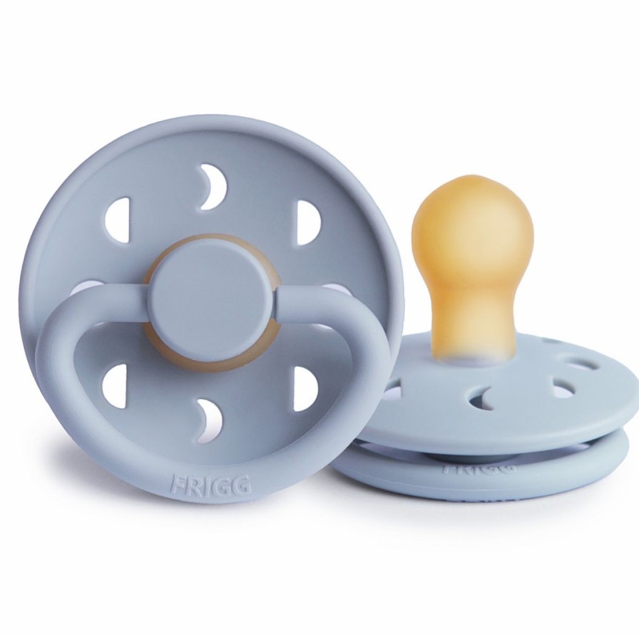 Pacifier Goods * | Frigg Powder Blue Moon Phase Natural Pacifier Pacifier Goods