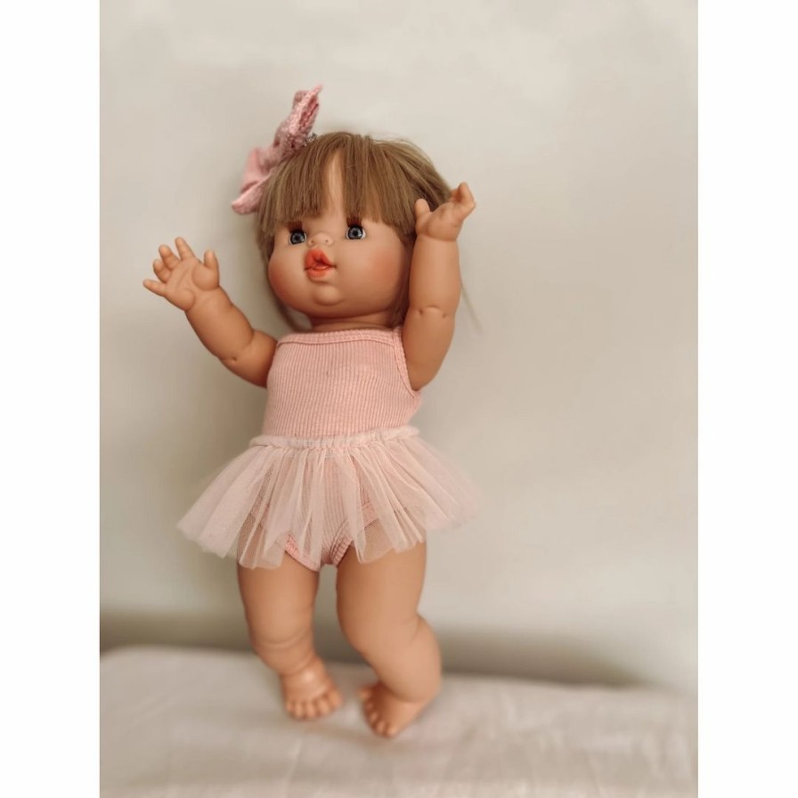 Dolls + Plushies * | Dolls + Plushies Light Pink Romper + Tutu Set Minikane Clothing