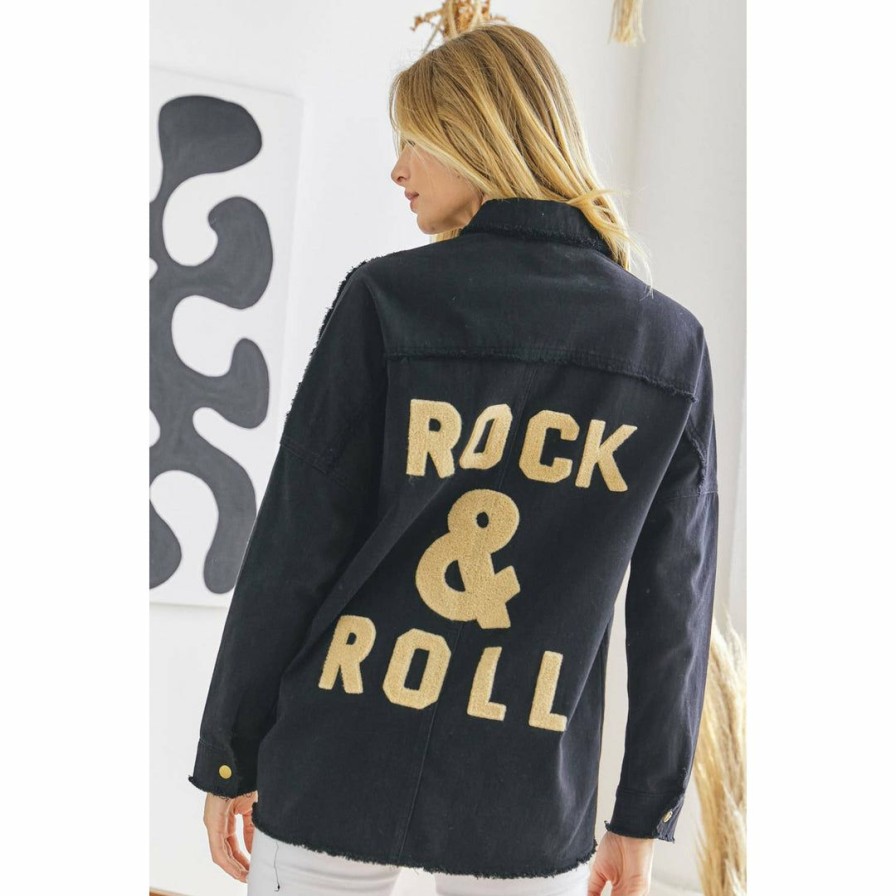 Women * | J+J Outerwear Black Rock + Roll Jacket