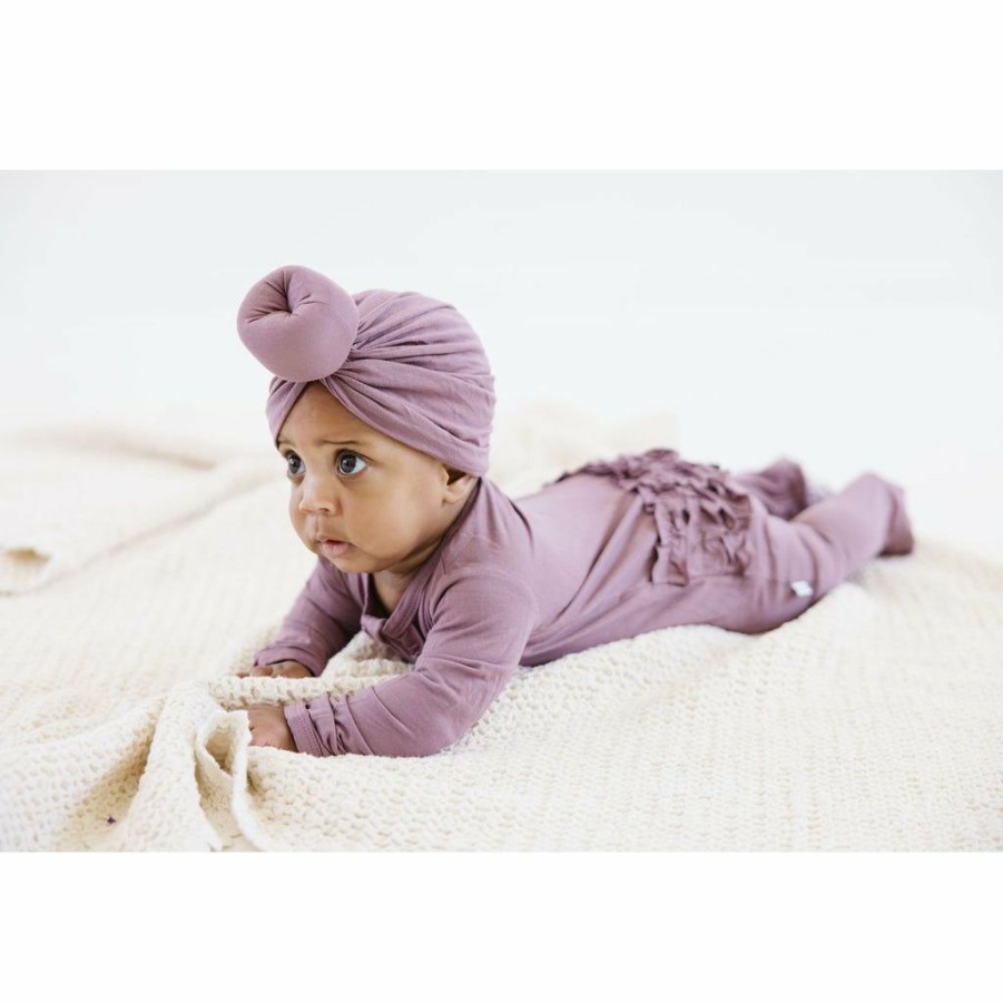 Clothing * | Joss + J Lilac Bamboo Ruffle Zip Sleeper