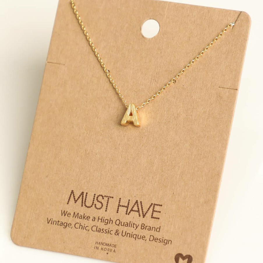 Women * | Fame Accessories Gold Initial A Necklace