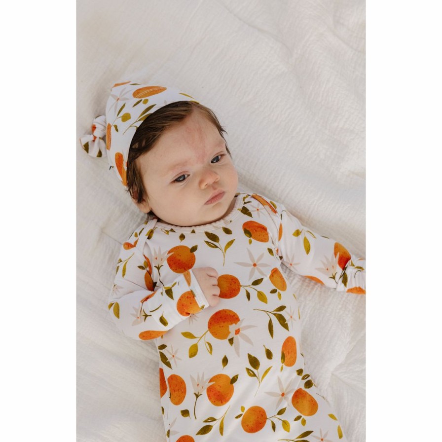 Headwear * | Orange Blossom Bamboo Knotted Infant Beanie Arrows & Bow X Joss + J