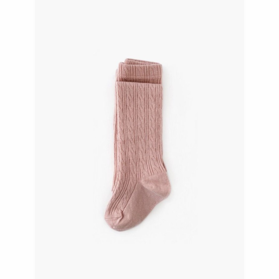 Clothing * | Little Stocking Co Blush Cable Knit Tights