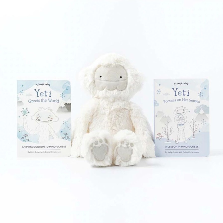 Dolls + Plushies * | Slumberkins Books + Puzzles Alpine Yeti Snuggler Bundle Mindfulness Collection