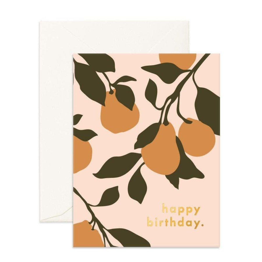 Party Time * | Fox + Fallow Birthday Pears Greeting Card Party Time